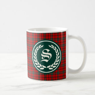 Caneca De Café Monograma do Tartan de Scott do clã
