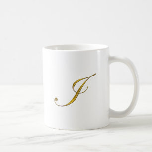 Caneca De Café Monograma Dourado I
