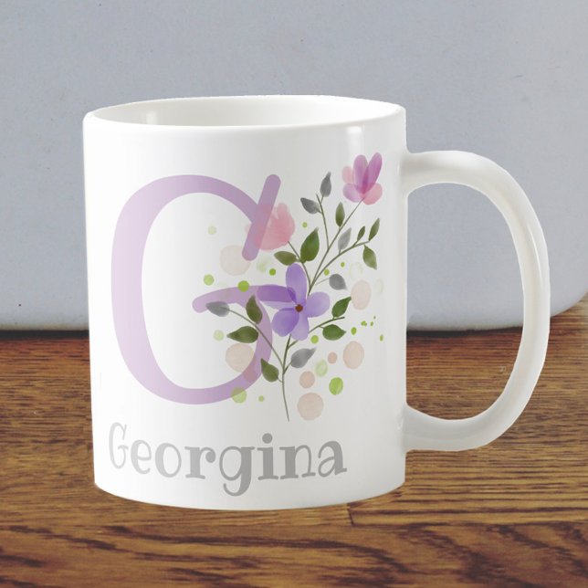 Caneca De Café Monograma e Christian Name Georgina Coffee Mug (Criador carregado)