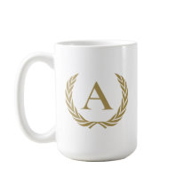 Monograma e coroa de ouro elegante