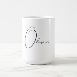 Caneca De Café Monograma Elegante Personalizado