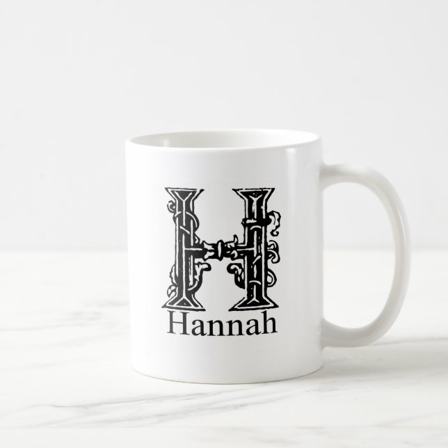 Caneca De Café Monograma extravagante: Hannah (Direita)