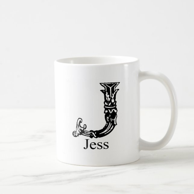 Caneca De Café Monograma extravagante: Jess (Direita)