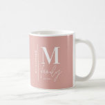 Caneca De Café Monograma, família de fotos personalizada rosa mod<br><div class="desc">A família moderna monograma,  pincelada,  rosa e na moda monocromático branco,  elegante presente de família correspondente. Ideal para reuniões familiares,  férias,  aniversário e festas de Natal.</div>