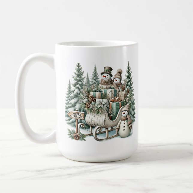 Caneca De Café Monograma Feliz de Natal (Esquerda)