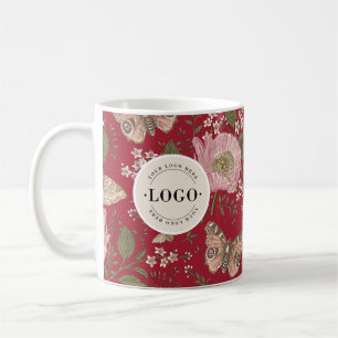 Caneca De Café Monograma Floral Botânico de Flor Silvestre Modern