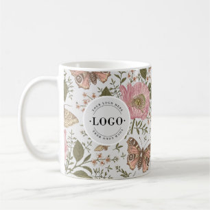 Caneca De Café Monograma Floral Botânico de Flor Silvestre Modern