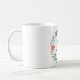 Caneca De Café Monograma Floral de Elegância Whimsical