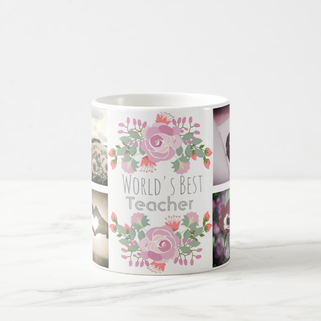 Caneca De Café Monograma floral e imagens fotoris (Centro)