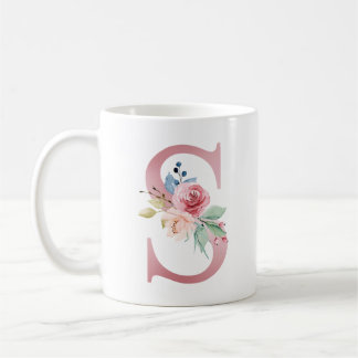 Caneca De Café Monograma Floral S
