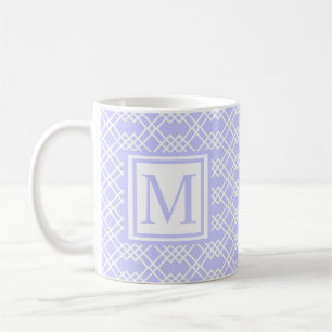 Caneca De Café Monograma Geométrico de Lata Moderna