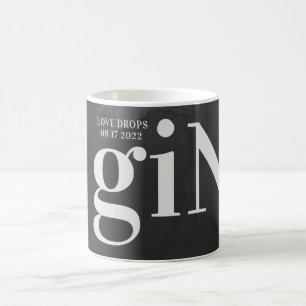 Caneca De Café Monograma Grande Cinza Arte Moderna Negrito