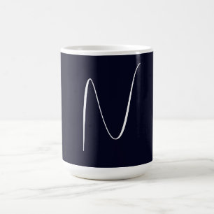 Caneca De Café Monograma Inicial Manuscrita Profissional Simples