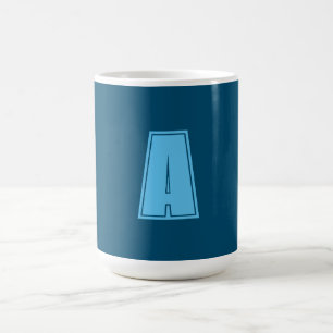 Caneca De Café Monograma Inicial Monograma do Ocean & Sky Blue Ch