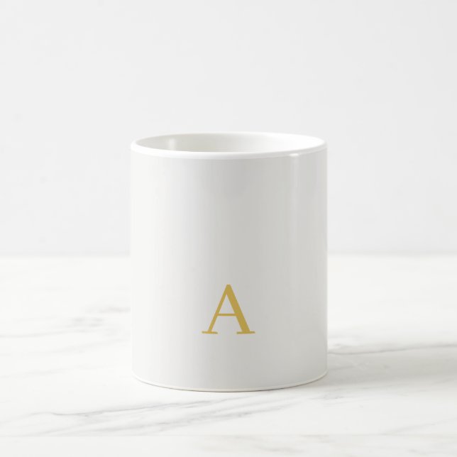Caneca De Café Monograma Inicial Profissional Cor Dourado e Paste (Centro)