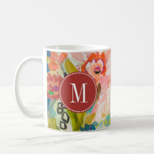 Caneca De Café Monograma Jardim Secreto Floral III