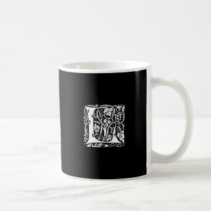 Caneca De Café Monograma L Art Nouveau Vintage
