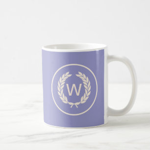 Caneca De Café Monograma Laurel Leaf Wreath