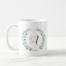 Monograma Leaf Branch Mug "A"