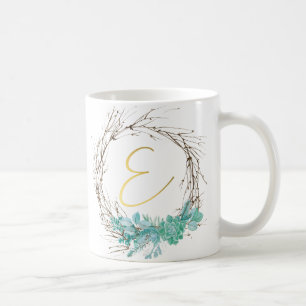 Caneca De Café Monograma - letra E em coroa