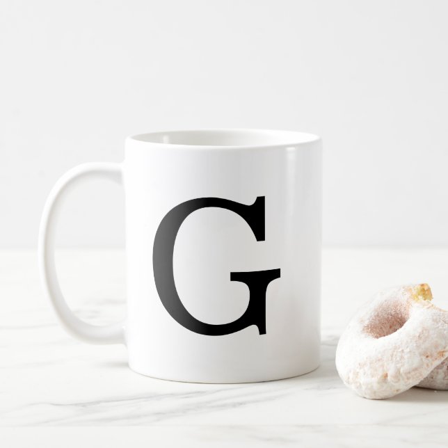 Caneca De Café Monograma - Letra G Classic Mug, 11 oz (Com Donut)