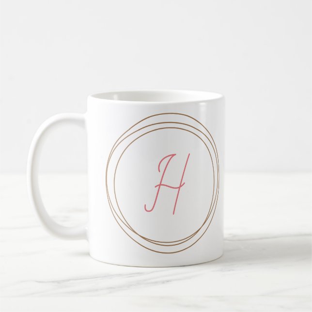 Caneca De Café Monograma - Letra "H" (Esquerda)