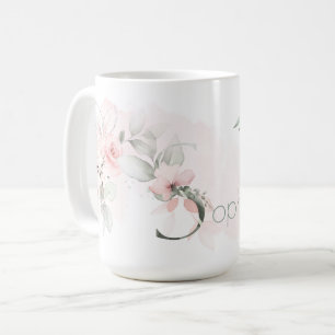 Caneca De Café Monograma - Letra S Elegante - Rosa Rosa Rosa Esbr