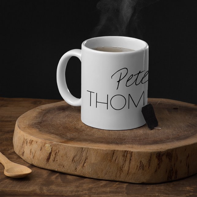 Caneca De Café Monograma limpo e limpo (Criador carregado)