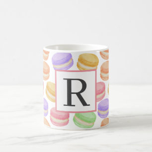 Caneca De Café Monograma Macaron Mug