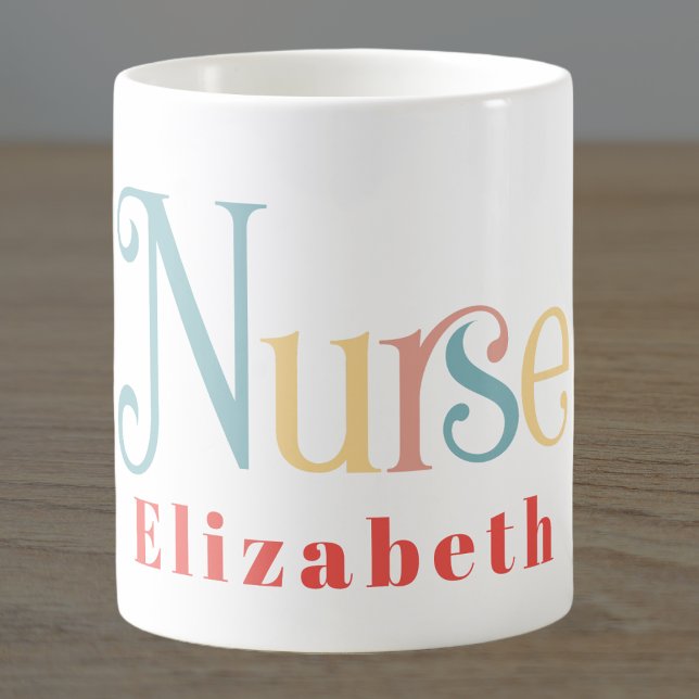 Caneca De Café Monograma Médico Profissional de Enfermeiro (Nurse Practioner RN Graduation Graduate Monogrammed)