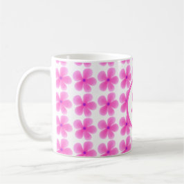 Caneca De Café monograma minimalista elegante padrão Botânico ros