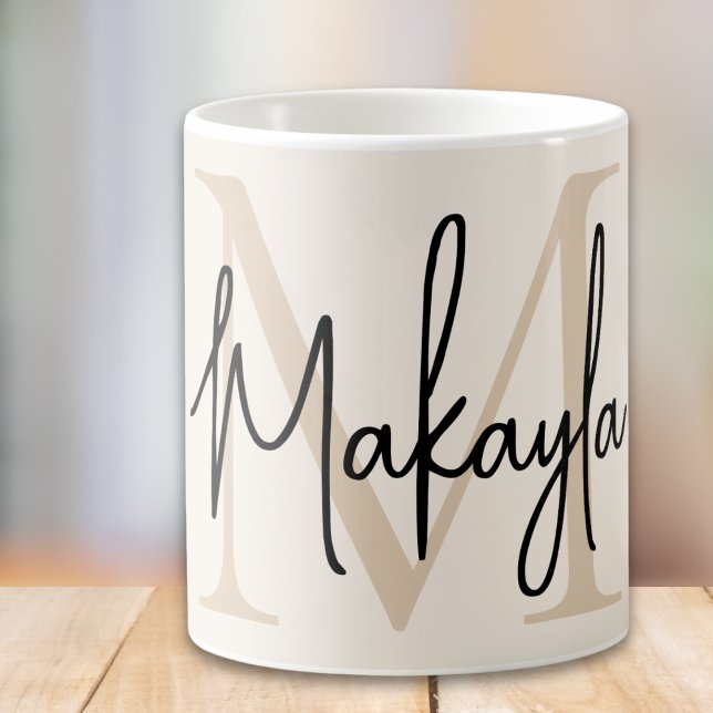 Caneca De Café Monograma Moderno  (Criador carregado)