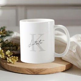 Caneca De Café Monograma Moderno Clássico Oferta de Bridesmaid