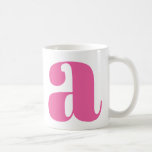 Caneca De Café Monograma Moderno - Letra Inicial em Rosa Quente<br><div class="desc">Monograma moderno bonito com a primeira letra da sua escolha,  em rosa quente</div>