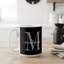 Monograma Moderno Minimalista Preto Branco