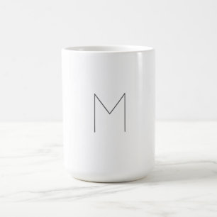Caneca De Café Monograma Moderno Simples Minimalista Simples