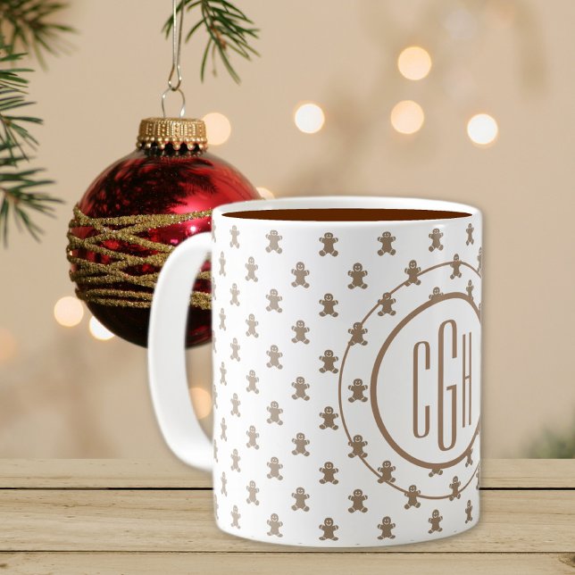 Caneca De Café Monograma no Pão Gingerpão Padrão 11oz (Criador carregado)