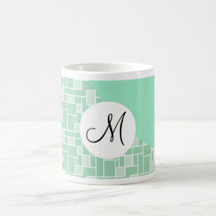 Caneca De Café Monograma Personalizado Azulejo Impressão de  de O