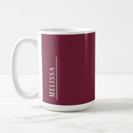Caneca De Café Monograma personalizado, burgundy moderno