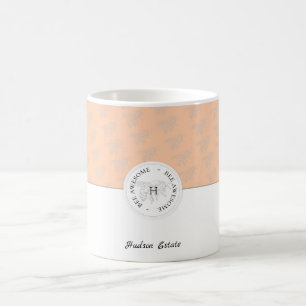 Caneca De Café Monograma personalizado de abelha prateada incrív