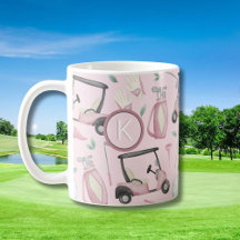 Monograma Personalizado de Design de Golfe, Rosa n