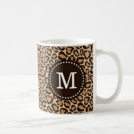 Caneca De Café Monograma Personalizado de Impressão Castanho e Le