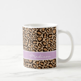 Caneca De Café Monograma Personalizado de Impressão Púrpura e Leo
