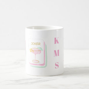 Caneca De Café Monograma Personalizado de Mahjong de Palm Beach