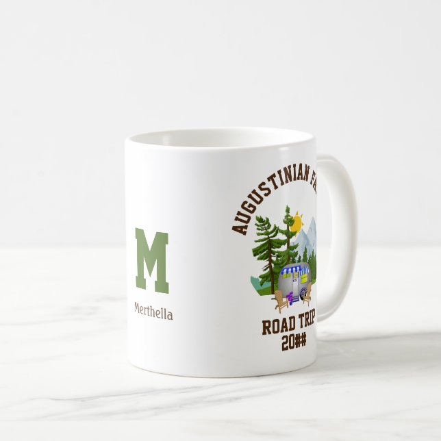 Caneca De Café Monograma Personalizado de Viagem da Família (Frente Esquerda)