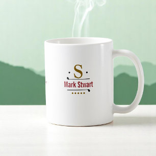 Caneca De Café monograma personalizado do jogador de golfe