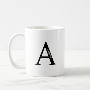 Caneca De Café Monograma Personalizado e Nome Coffee Mug