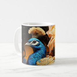 Caneca De Café Monograma Personalizado Incrível - Pavão-Pavão