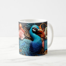 Caneca De Café Monograma Personalizado Incrível - Pavão-Pavão