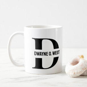 Caneca De Café Monograma Personalizado inicial e de nome